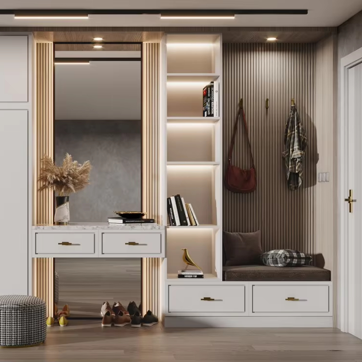 Hot Selling Custom Size Modern Design Wooden Entryway Cabinet for Home Furniture in Living Room