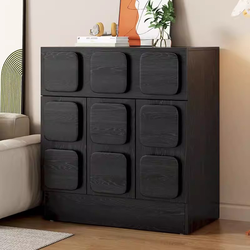 Vintage Solid Wood Eco-Friendly Durable Space-Saving Large Capacity Entryway Storage Cabinet Modern Wooden Living Room