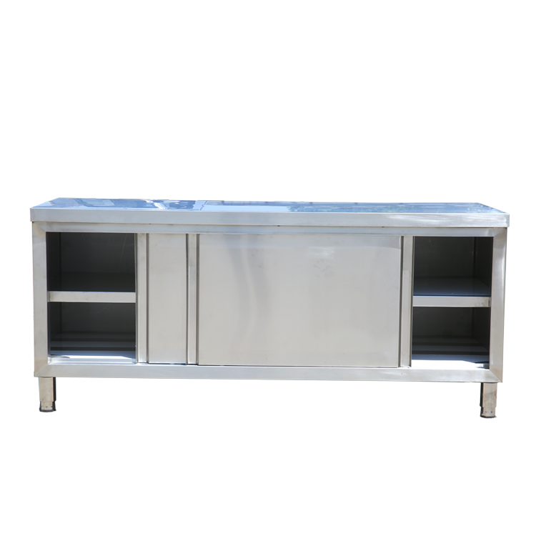 Professional Stainless Steel Worktable With Cabinet Heavy Duty Kitchen Island NSF Standard Workbench