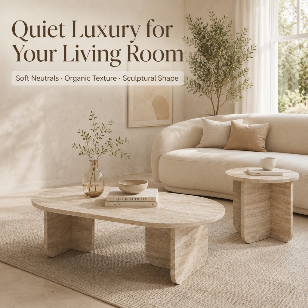 Wabi Sabi Wind Cave Stone Tea Table Modern Villa Living Room Travertine Coffee Table Small House Household Internet Celebrity