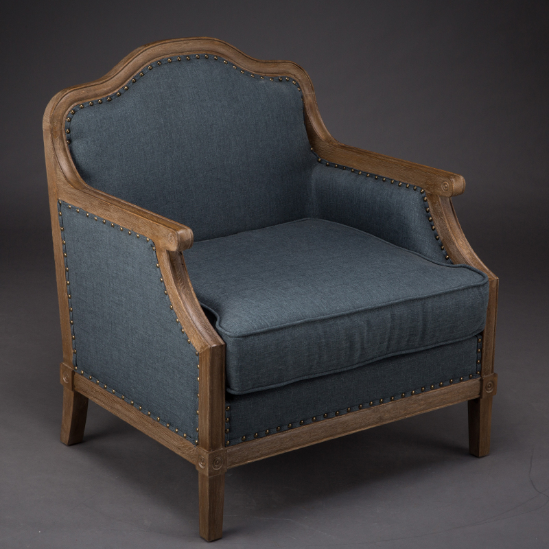 Modern Adjustable Chesterfield Solid Wood Sofa and Children's Chair Rectangle Blue High Density Foam for Home Use