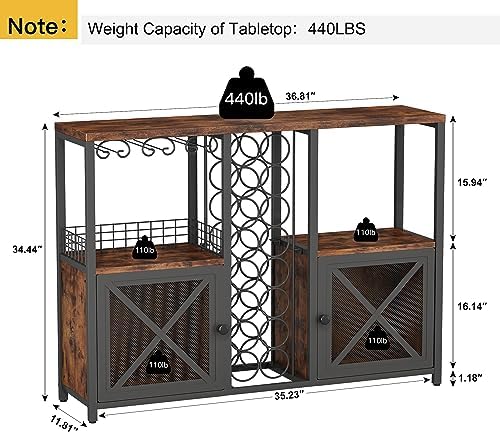 Modern Mini Wooden Bar Cabinet Home Kitchen Dining Room Sideboard Farmhouse Buffet Wine Liquor Storage for Liquor