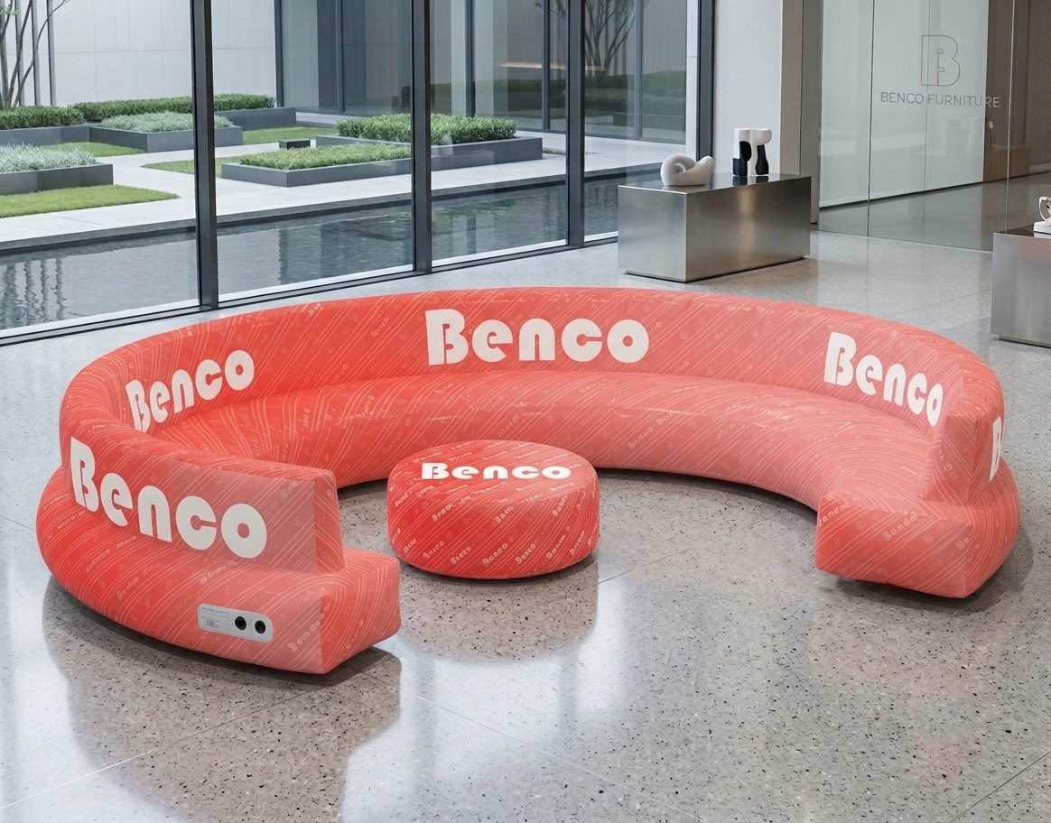 Custom Logo Printing Advertising Inflatable Sofa Chair Durable Furniture Lounge Couch For Trade Show Business Event Exhibition
