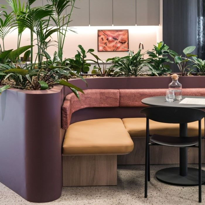 Cafe Furniture Modern Design Restaurant Sofa With Flower Slot Minimalist Milk Tea Coffee Shop Booth Seating