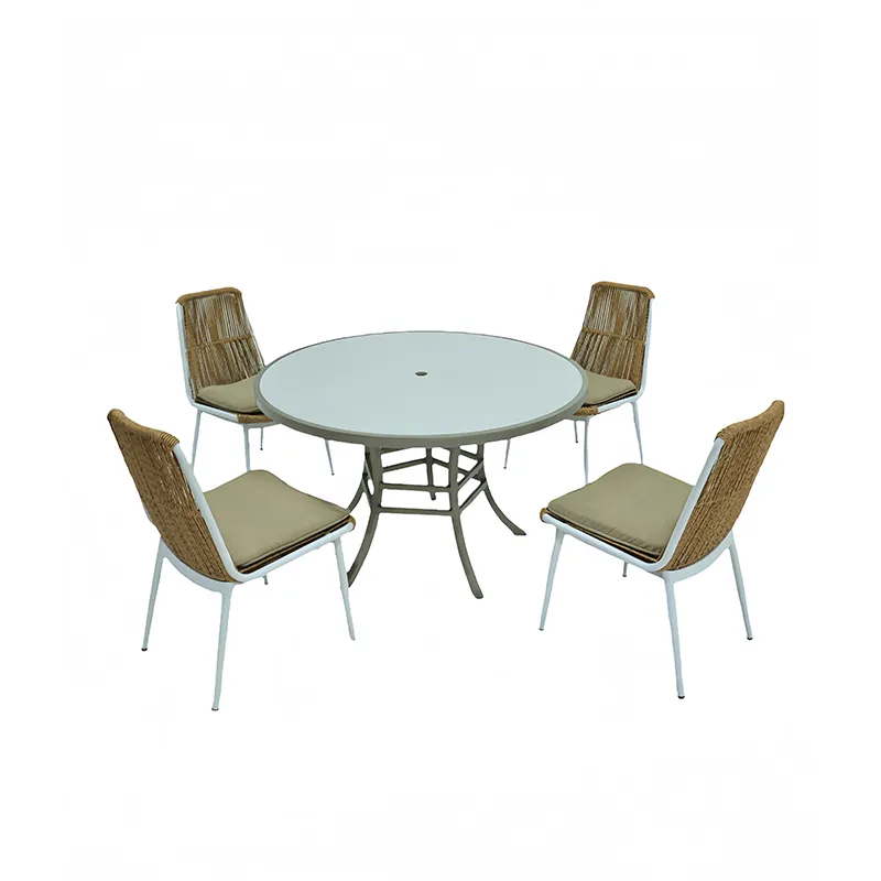 Patio Furniture Set of 4 Patio Stackable Dining Chairs