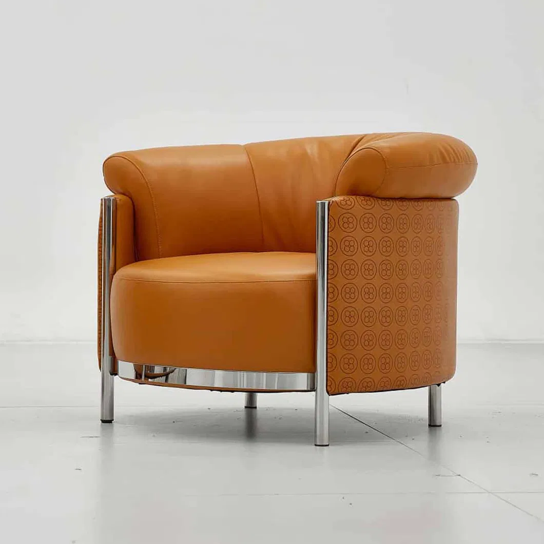Custom Vintage Leather Accent Chair Room Setting