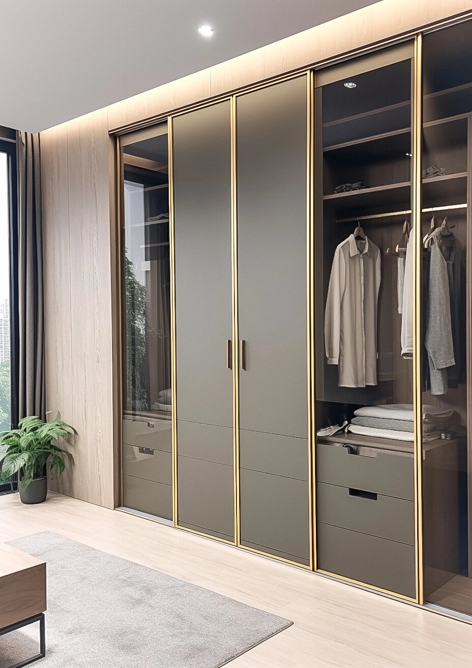 Luxury Modern Space-Saving Eco-Friendly Durable Adjustable Shelves Built-In Wardrobe for Home Bedroom Living Room Furniture