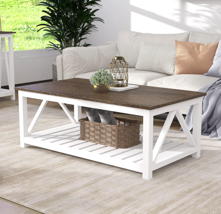 Simple and Modern Living Room Furniture Storage-efficient Easy to Assemble Sturdy Metal Frame Coffee Table Factory Direct Sales.