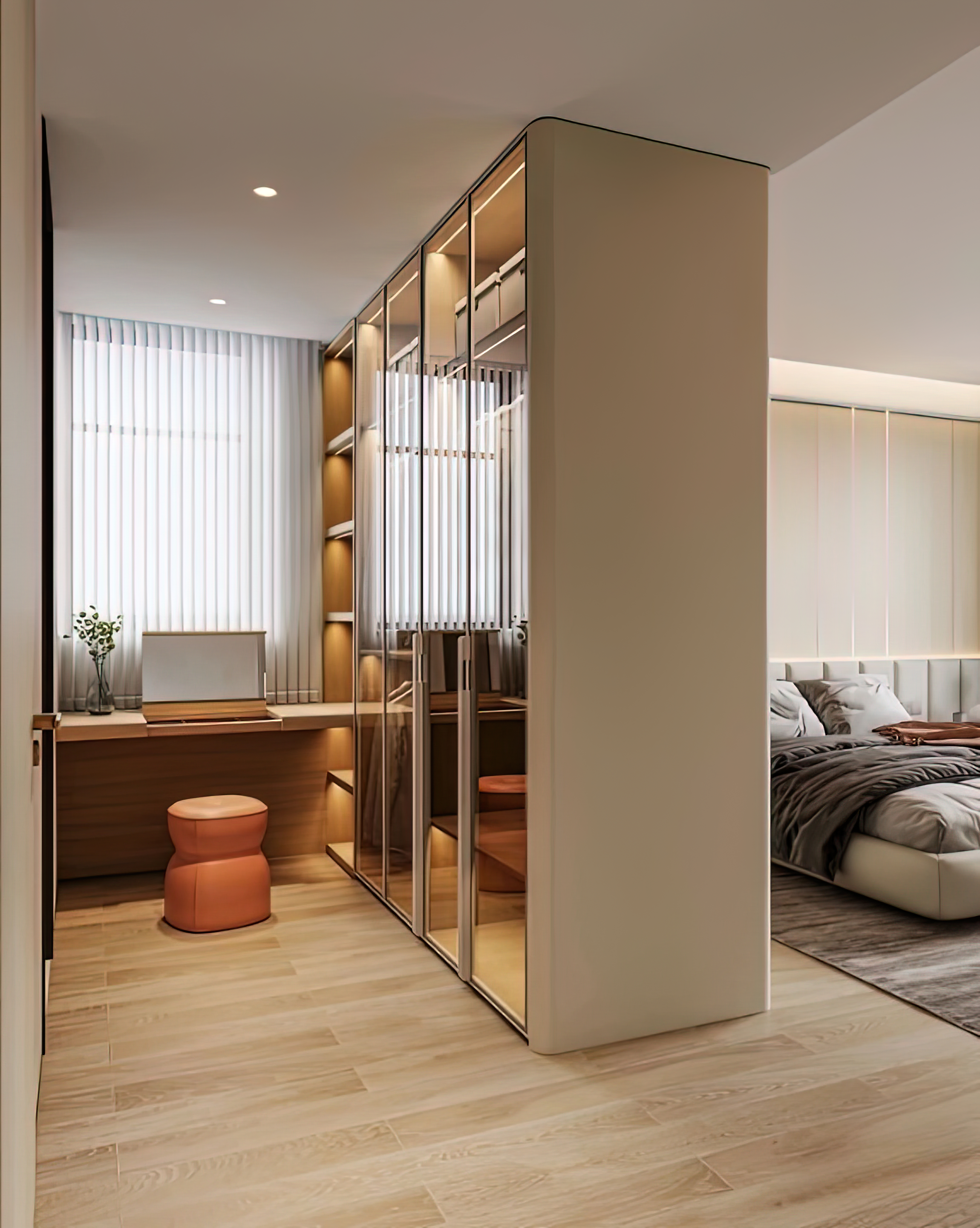 JINGSHUN French Wood Cabinet Light Luxury Adjustable Sliding Doors Eco-Friendly Large Capacity Closet Wardrobe Storage Systems