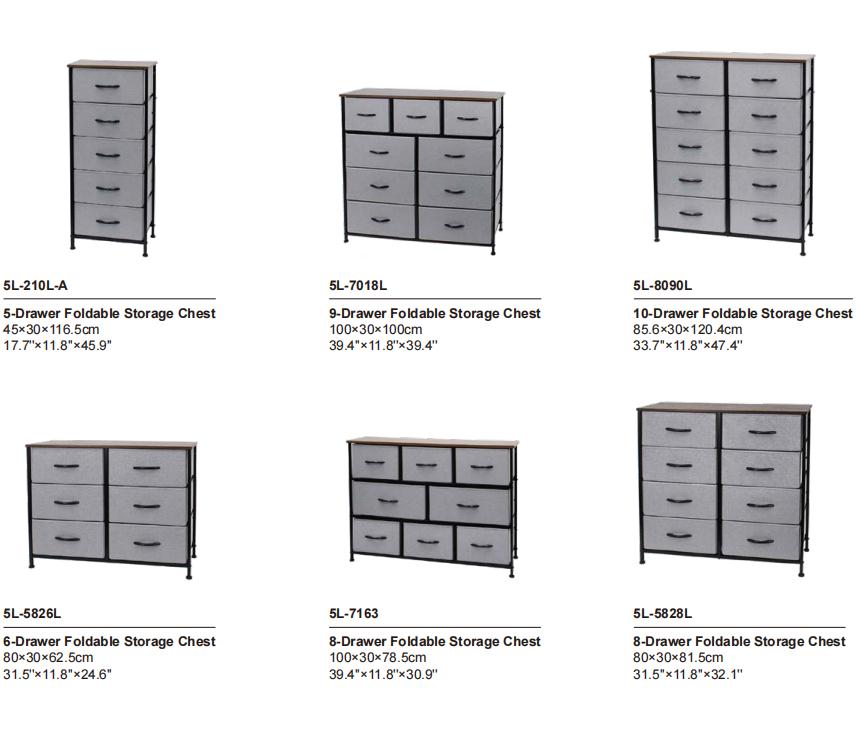 Premium 9 Drawer Fabric Dresser Storage Chest with Wood Top Heavy Duty Metal Frame Drawer Unit for Bedroom Closet Organization