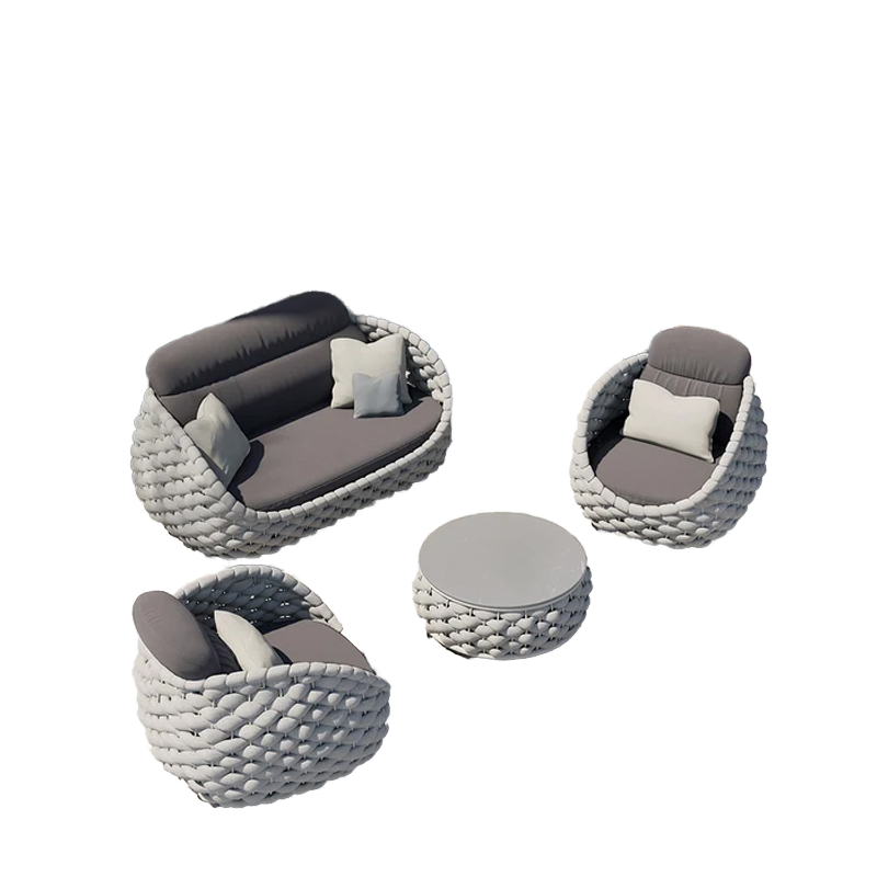 New Arrival Luxury Modern All Weather Outdoor Furniture Patio Garden Sofa Set Rope Outdoor Sofa Set Sectional
