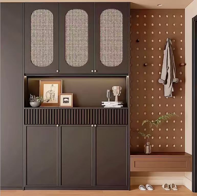 Nordic Style Wall Cabinet Four Doors Drawers Luxury Custom Shoe Rack High Temperature Resistance Stunning