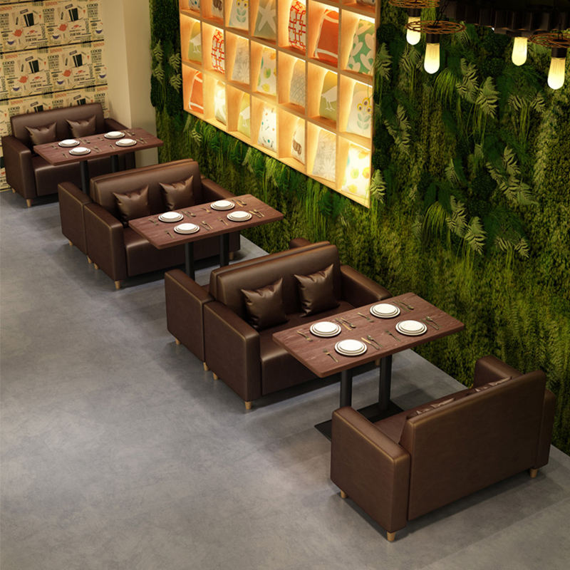 Hot Sell Vintage Restaurant Tables And Chairs Retro Commercial Restaurant Furniture Booth Sofa Seating Dining Chair And Tables