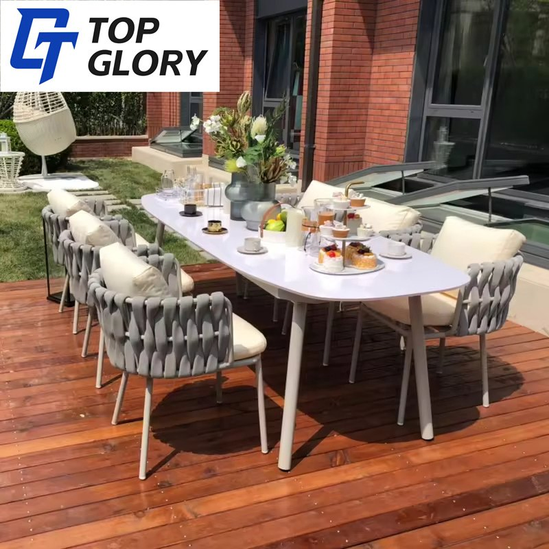 Tg Balcony Garden Popular Luxury Metal Modern Living Room Rope Sofa Sets Patio Set Outdoor and Indoor Furniture
