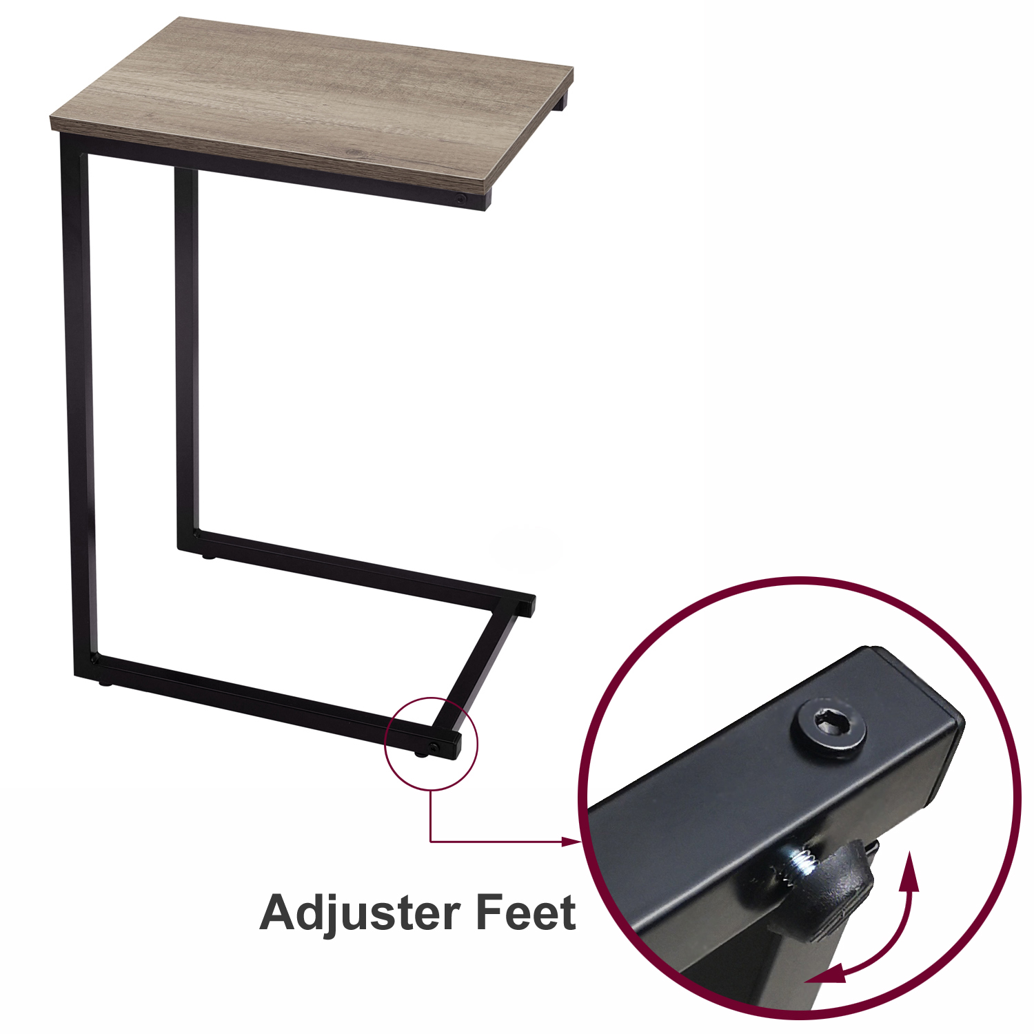 Multifunctional Industrial Iron Bedside Table C-Shaped Side Table For Lounge Area Furniture Modern Minimalist Sofa