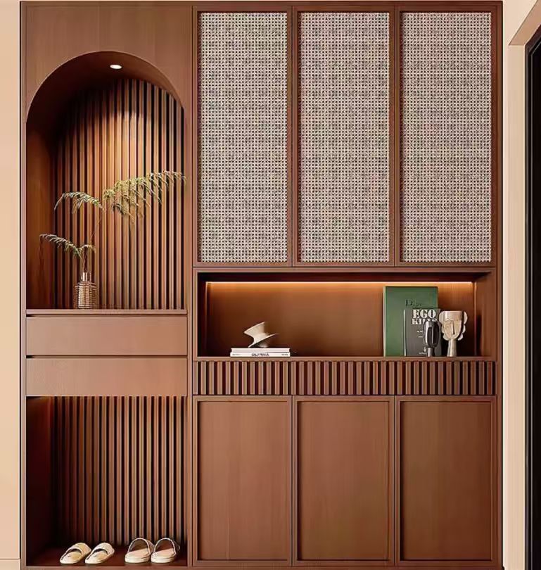 Nordic Style Wall Cabinet Four Doors Drawers Luxury Custom Shoe Rack High Temperature Resistance Stunning