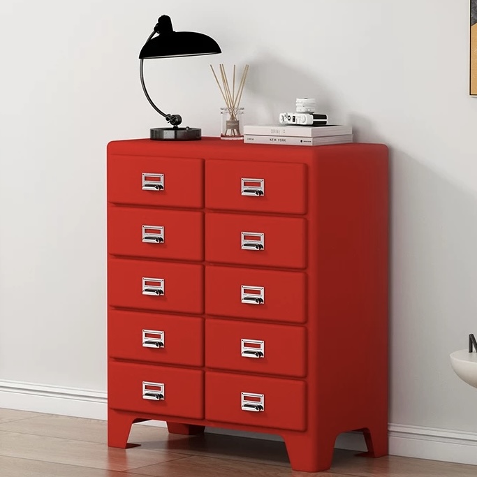 White Metal 10-Drawer Dresser | Modern Upholstered Storage Chest for Bedroom and Living Room
