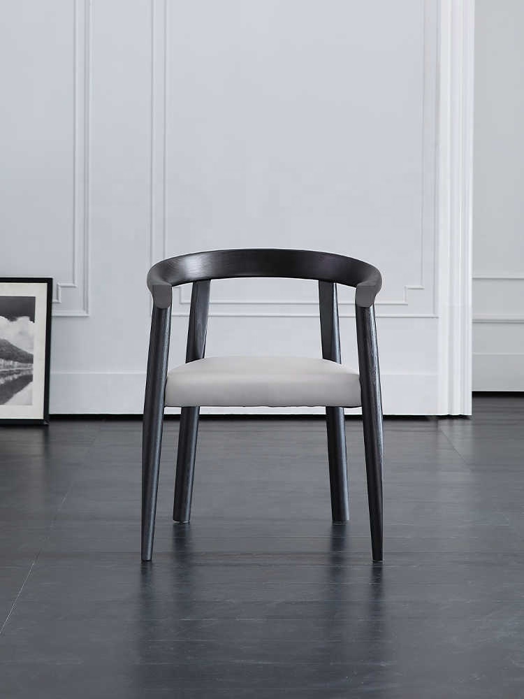 High Quality Modern Solid Wood Study Hotel Cafe Restaurant Chair Leather Dining Room Chairs For Sale