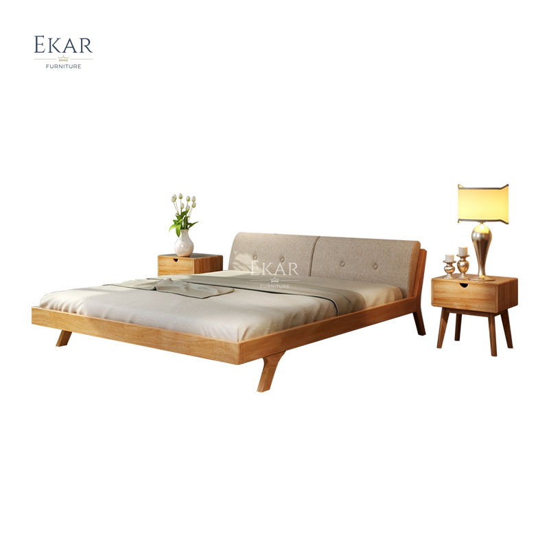 Modern wood bed frame detail 2