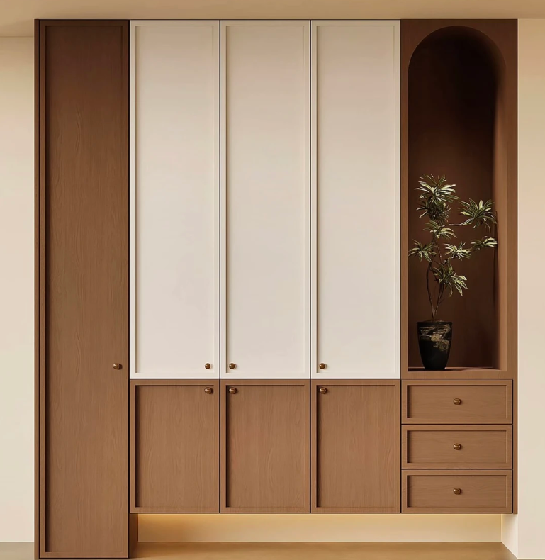 Nordic Style Wall Cabinet Four Doors Drawers Luxury Custom Shoe Rack High Temperature Resistance Stunning