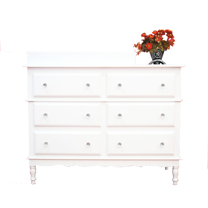 Custom White Modern Dresser &amp; Chest of Drawers Solid Pine Wood Storage Cabinet 6 Drawers for Bedroom and Living Room