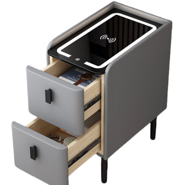 Smart Multifunctional Nightstand with Phone Charger & Touch Control