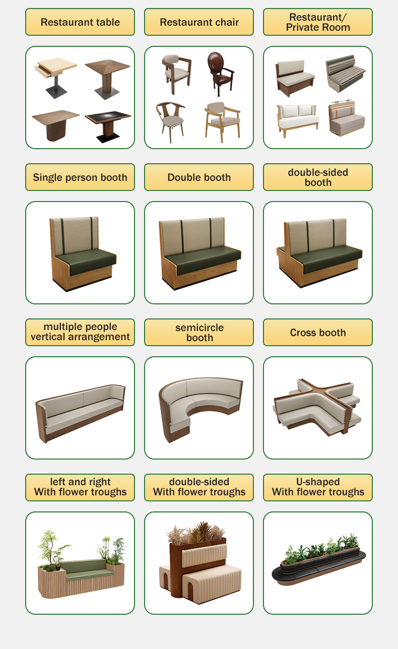 Light Luxury Commercial Restaurant Furniture Set Metal Dining Chairs Sintered Stone Dining Table and Booth Sofas for Cafe Hotel