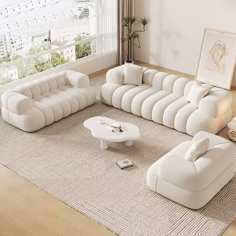 Modern Three Seat Cashmere Sofa Scandinavian Minimalist Upholstered Sofa For Small Living Rooms Apartments Hotels-Eco-Friendly