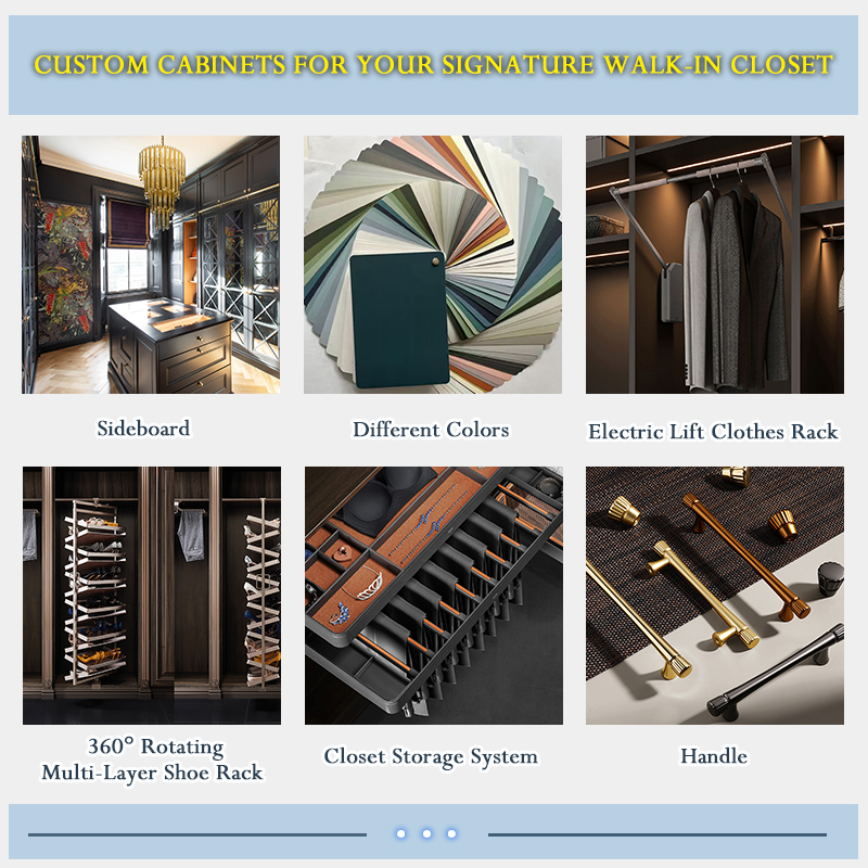 European-style Walk-in Closet Custom Wardrobes Full-House Villa Customization Solid Wood American Furniture Bedroom Eco-Friendly