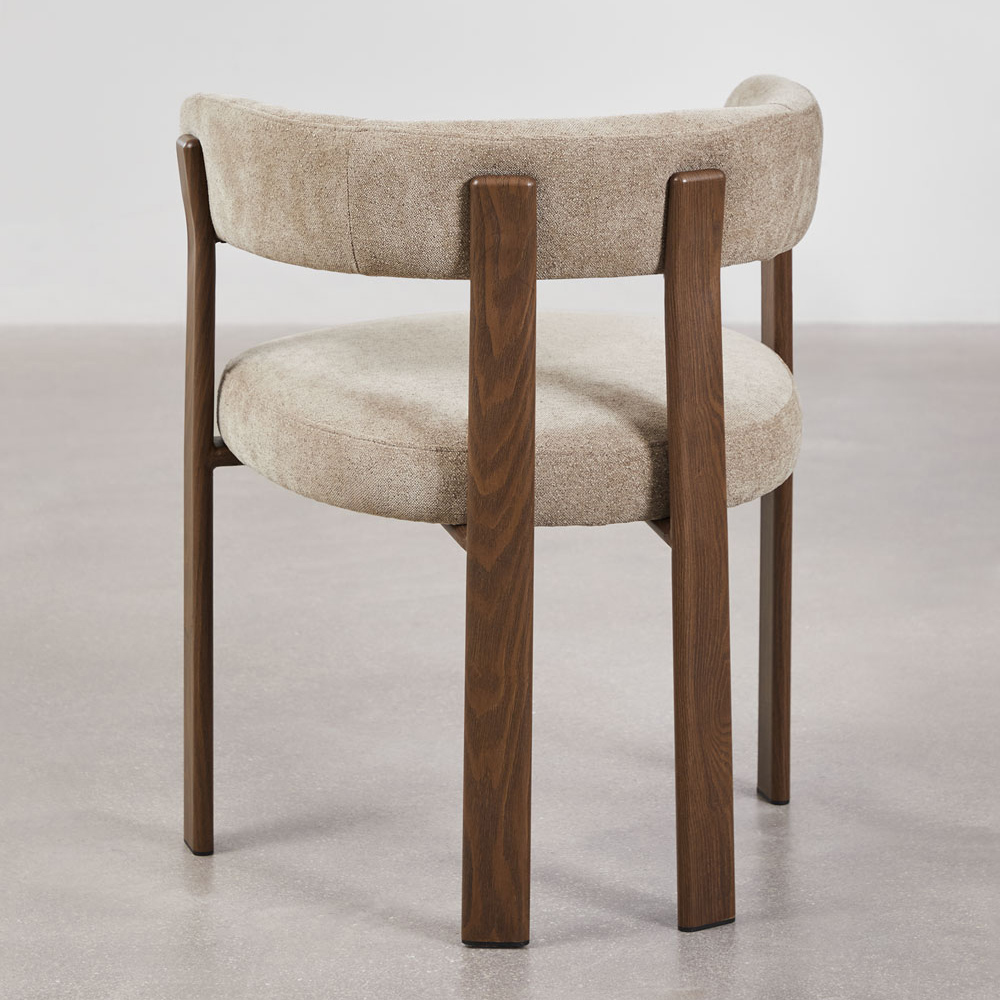 Modern Kitchen Restaurant Chair Wood Frame Upholstered Dining Chair with Armrests