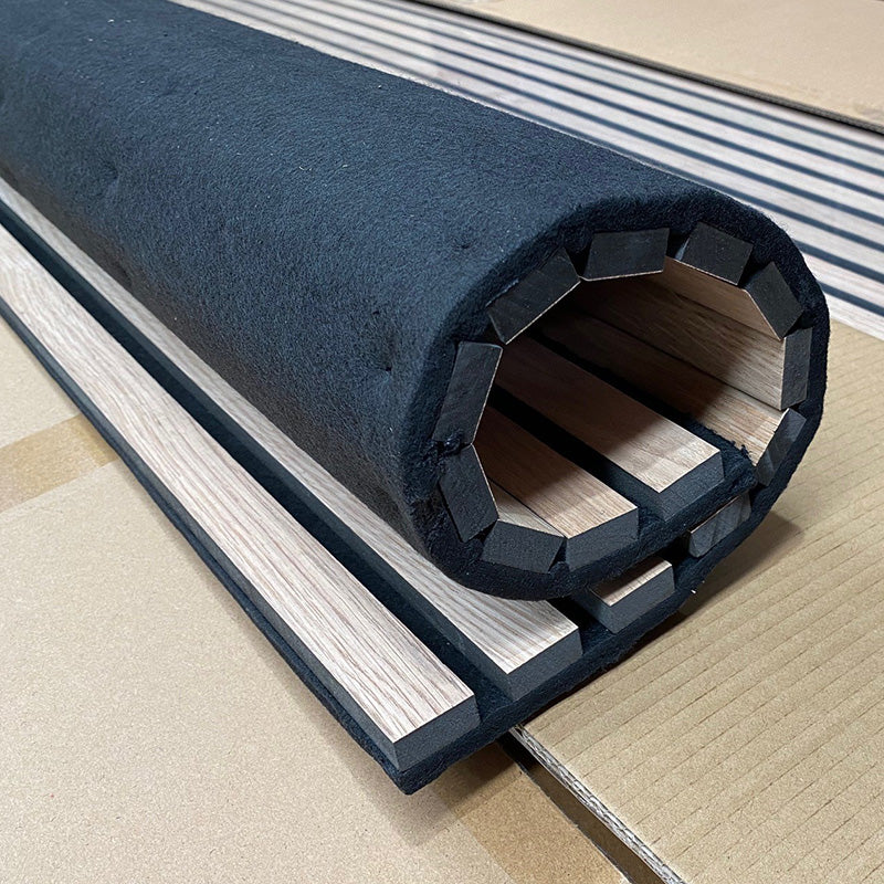 3D Print Wood Veneer Mdf Wave Shape Board Decorative Flexible Curly Curved Flexible Slat Light Curved Acoustic Wall Panel