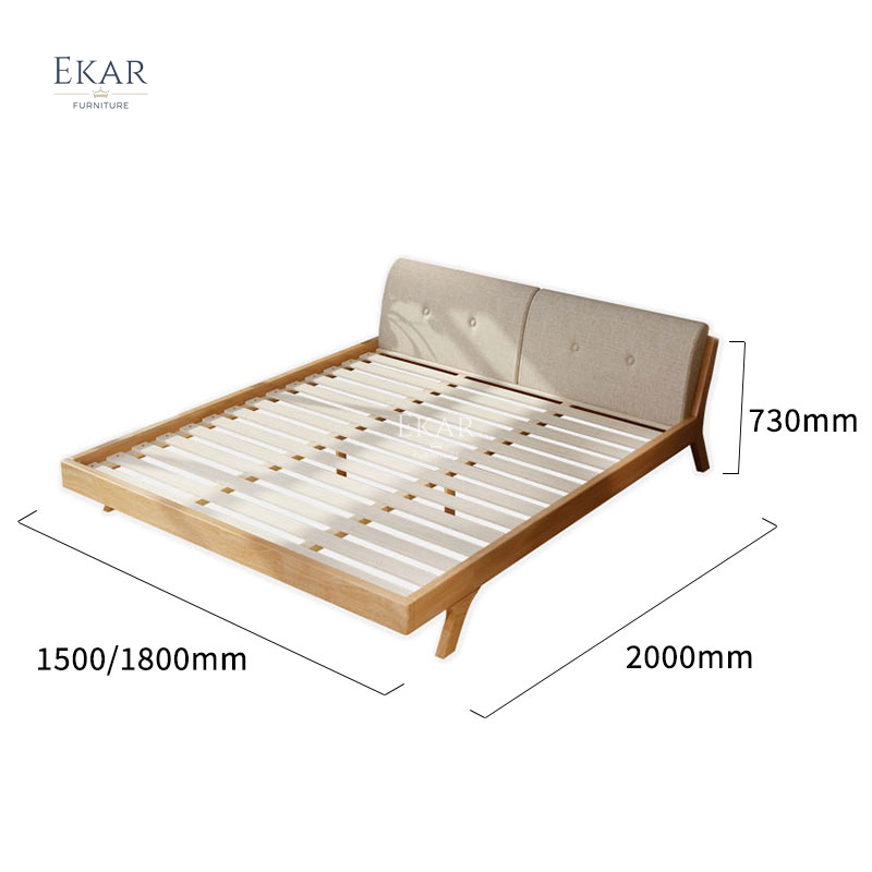 Modern wood bed frame detail 5
