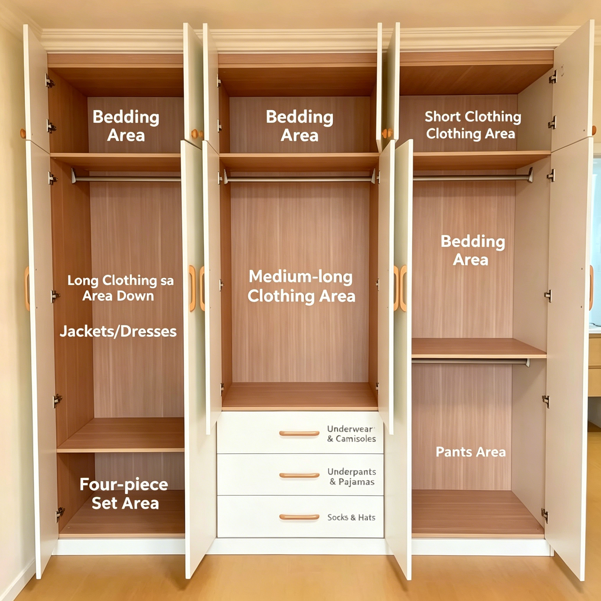 Customized Portable Solid Wood Wardrobe Cabinet Modern Design Durable Home Bedroom Living Room Closet Organization Furniture