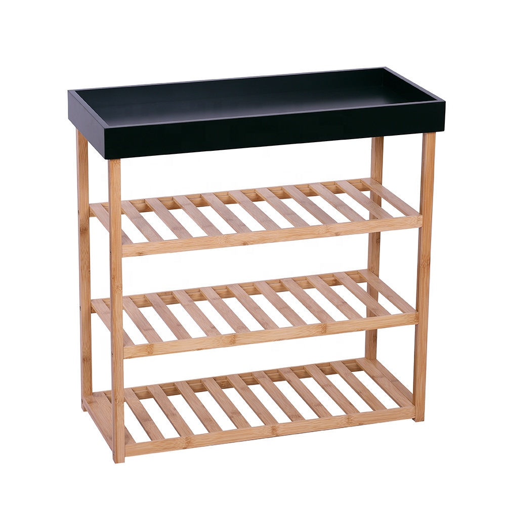 Entryway Bamboo Console Table with Storage Rack Shoe Rack White Table Console for Living Room Sofa Side