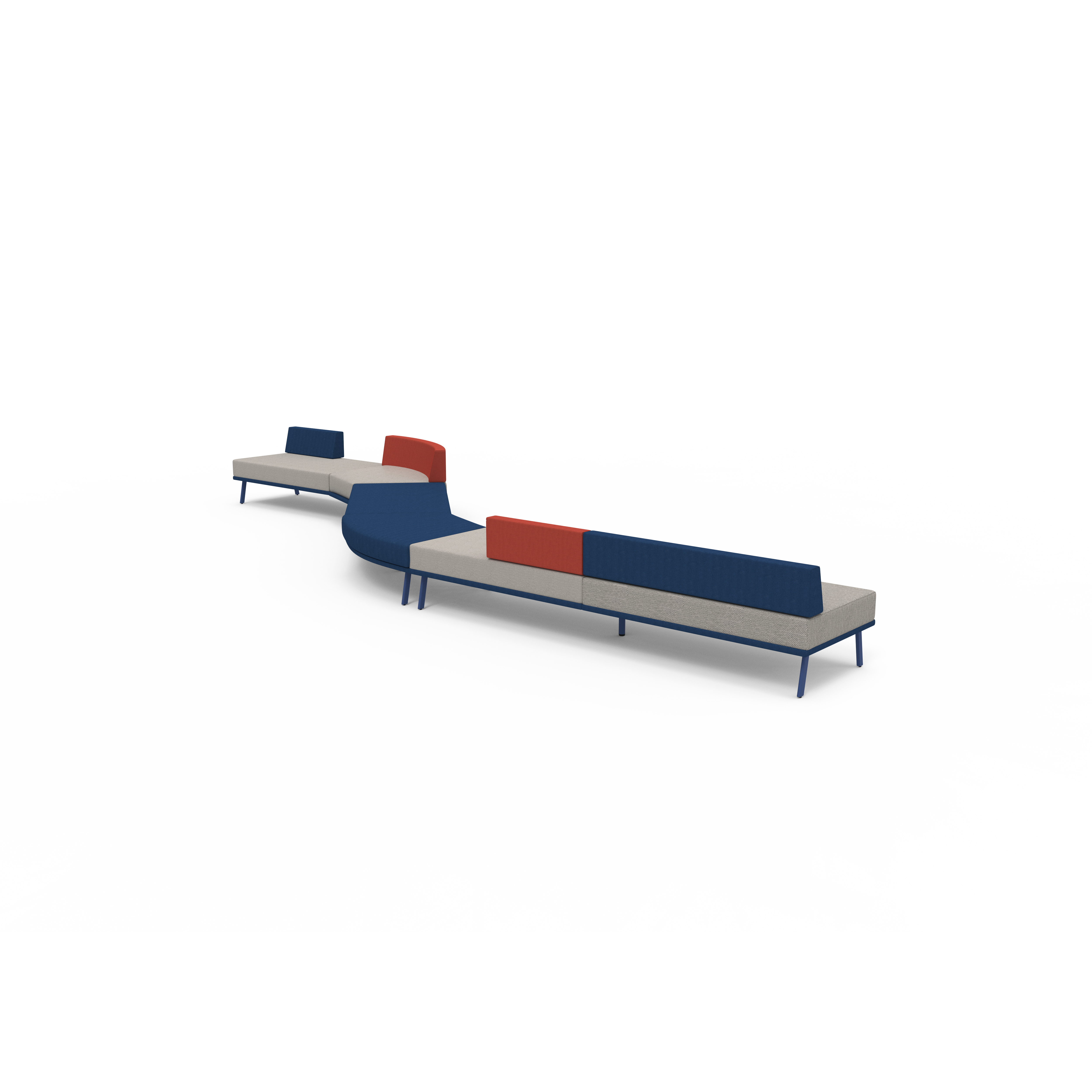Modular Sectional Sofa Set Custom Color Modern Office Metal Base Eco-friendly High-grade Fabric Durable Home Office Living Room