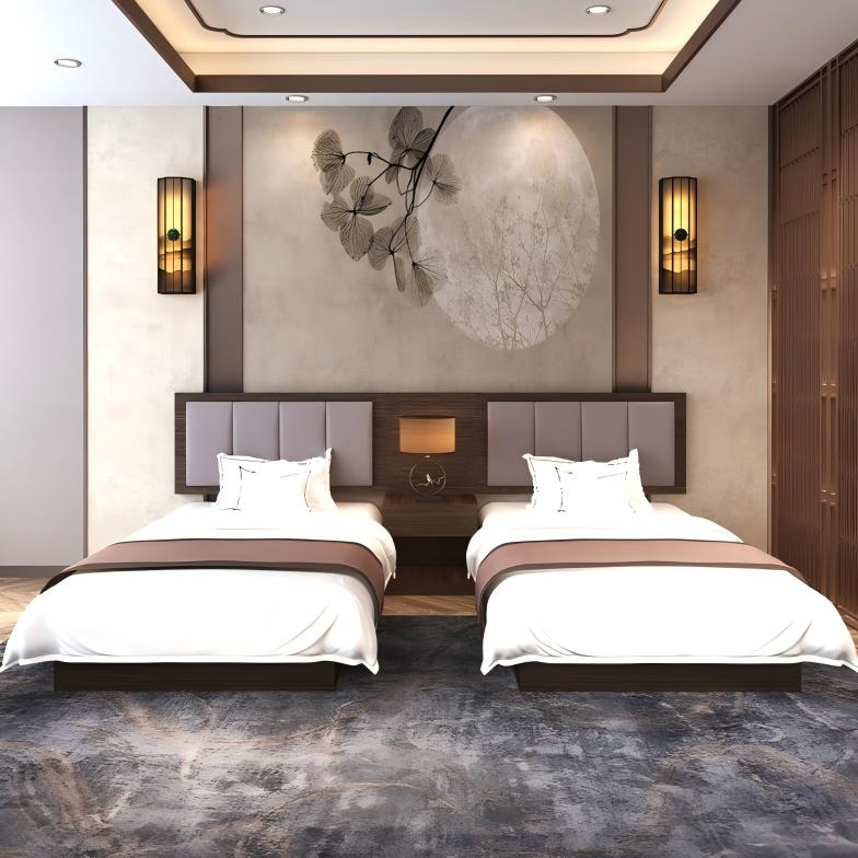 Hotel Furniture Supplier Wholesale Customization Modern Melamine Luxury Commercial Hotel Bedroom Furniture Sets Hotel Furniture