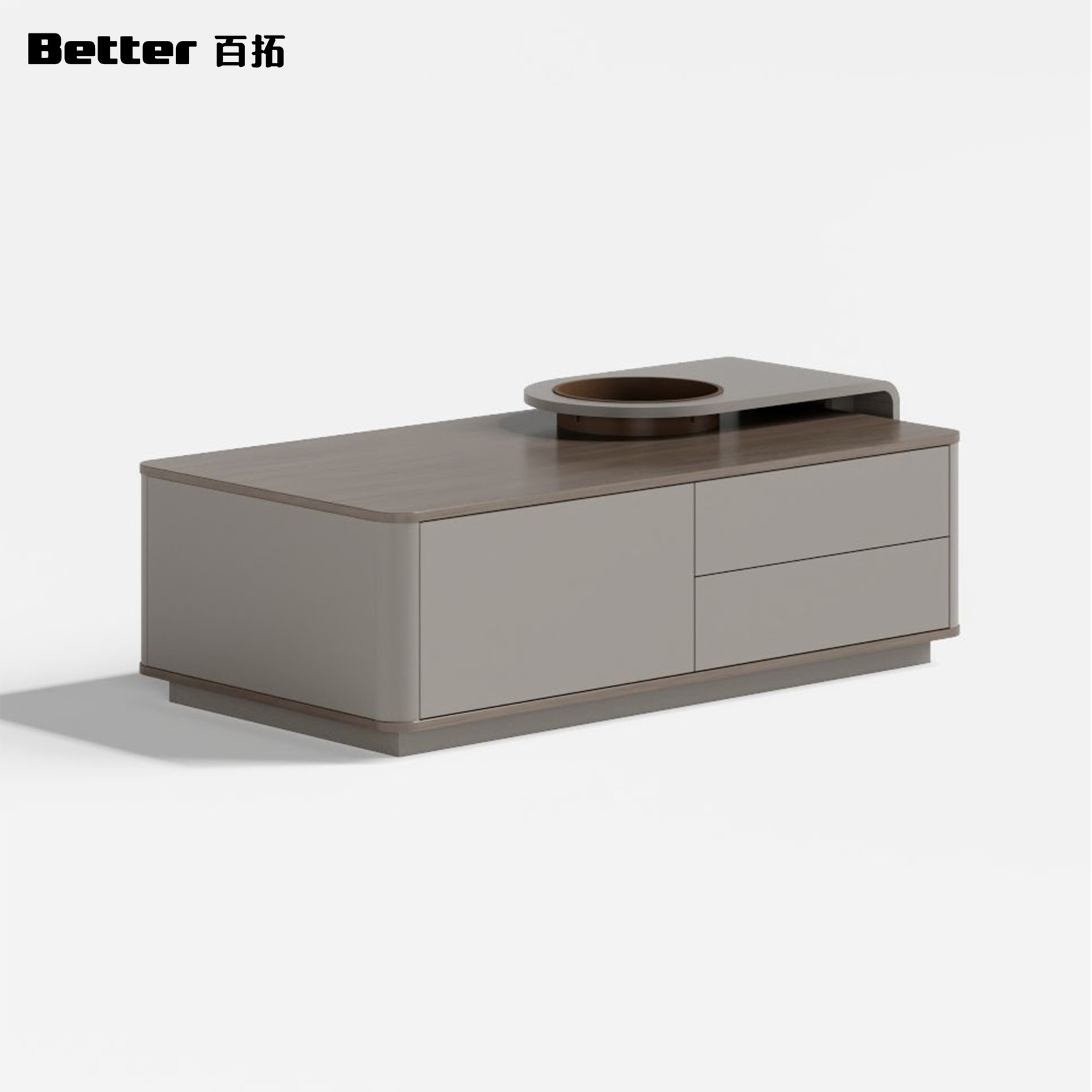 Modern Solid Wood Coffee Table Cream Living Room with Storage Function Luxury for Office Use