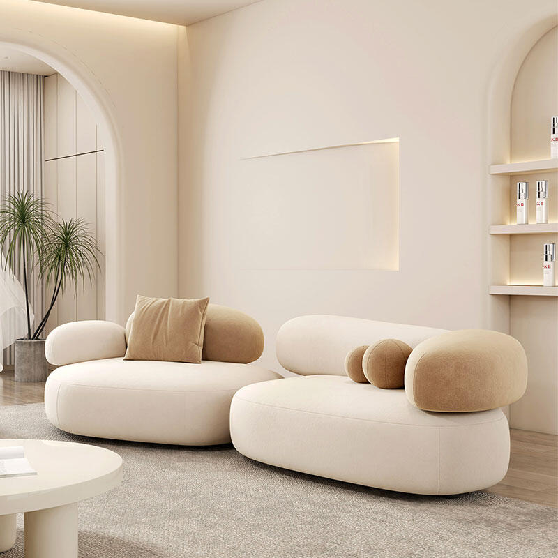 Italian Modern Indoor Curved Upholstered Reclining Sectional Sofa Set Fabric Sponge Eco-Friendly Wood Legs Apartment Home Hotel