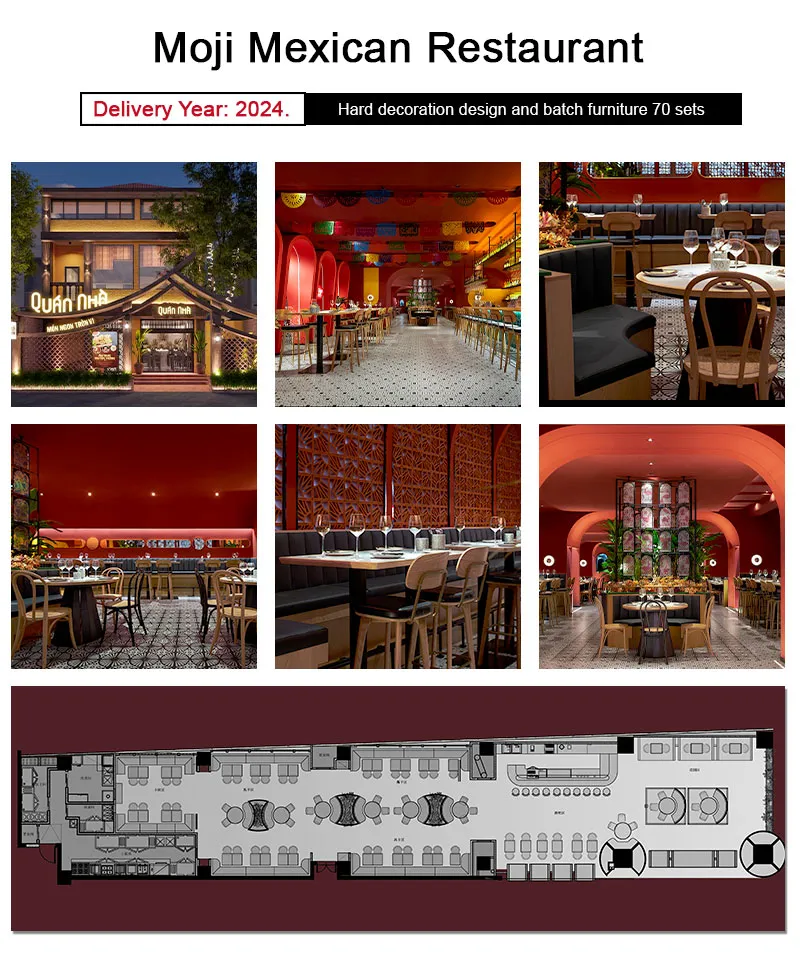 High-End Buffet Dining Restaurant Furniture Set with Wooden Round Tables and Chair