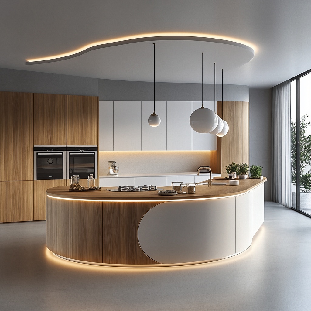 Luxury Modern European Design Smart Modular Kitchen Economic Wood Wall Kitchen Cabinet Island Wooden Furniture Veneer Door Panel