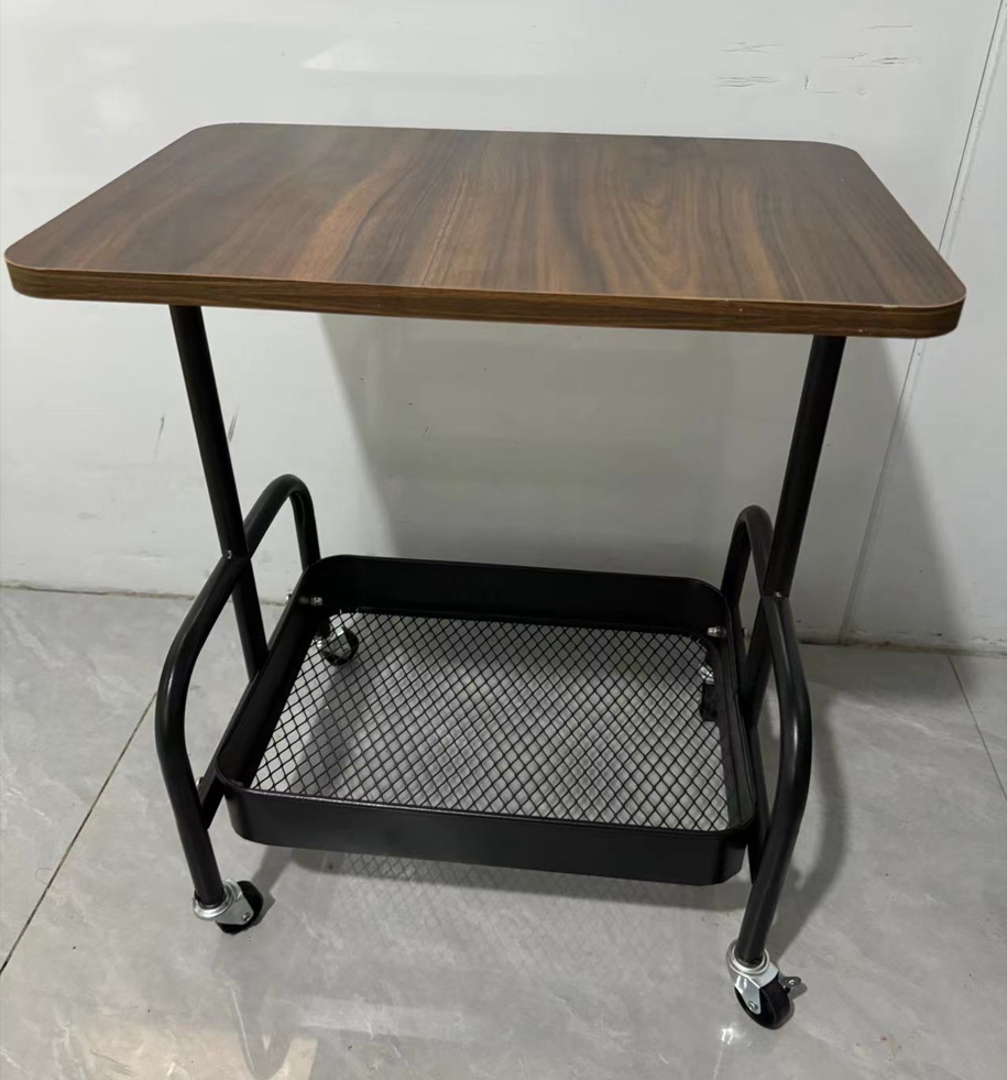 Modern Metal Coffee Table with Detachable Side Table and Storage Rack for Living Room or Bedroom