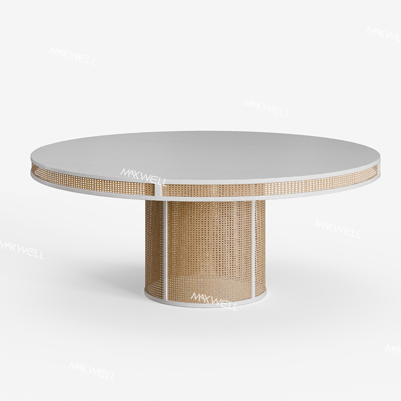 Minimalist Fashionable Durable Detachable Round Solid Wood Dining Table Set for Wedding