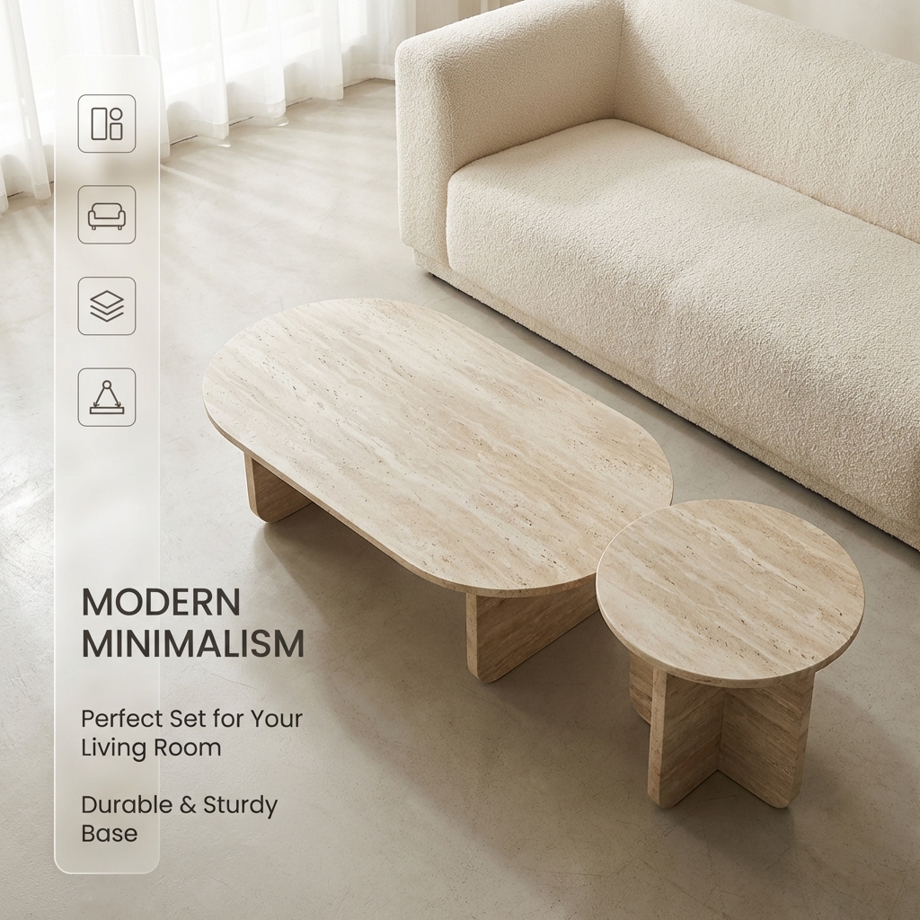 Wabi Sabi Wind Cave Stone Tea Table Modern Villa Living Room Travertine Coffee Table Small House Household Internet Celebrity