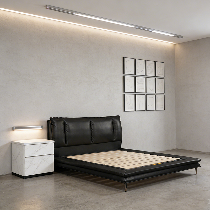 Modern Bedroom Bed Soft Upholstered Backrest Wood Frame Furniture for Apartment and Hotel