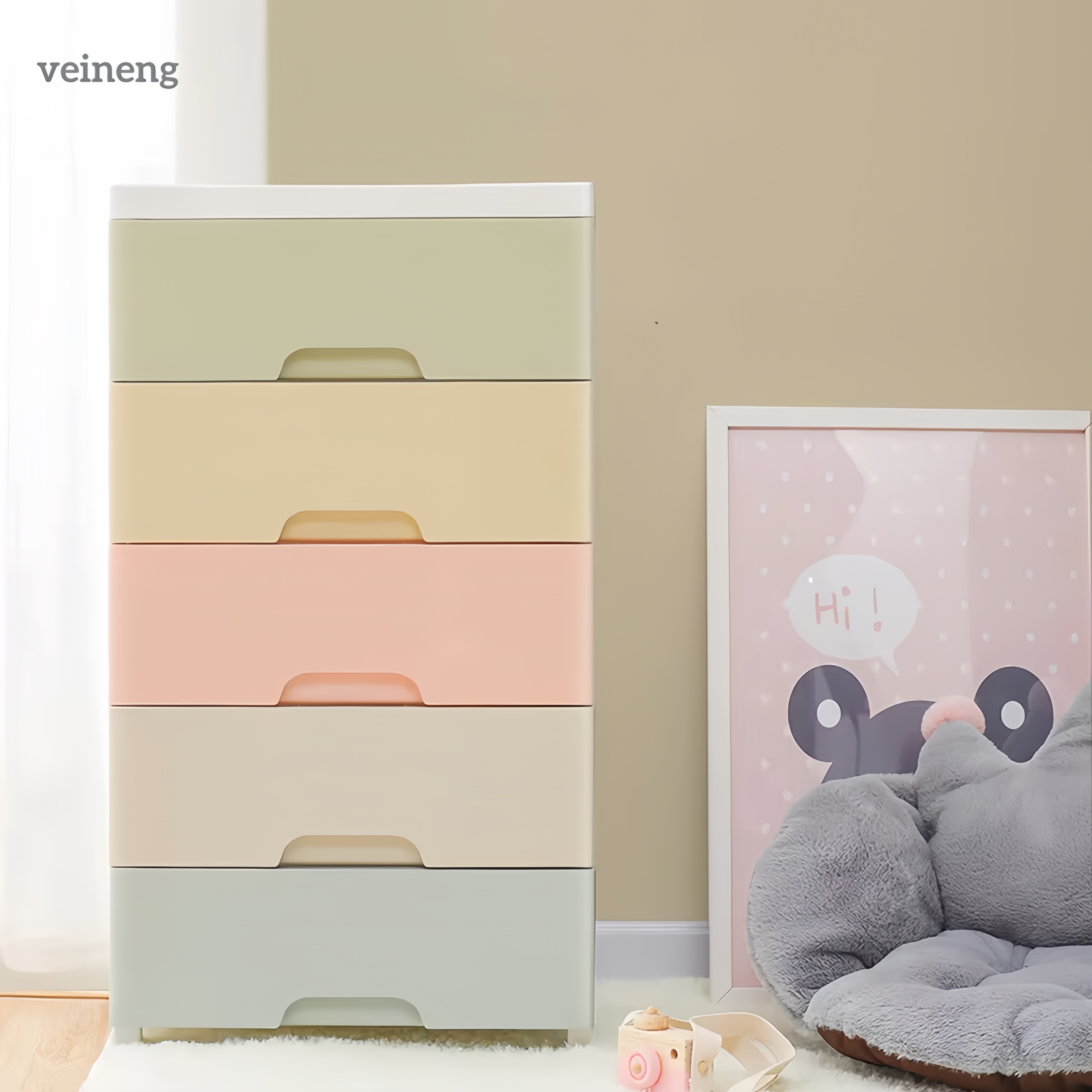 Thickened Large Drawer-Type Storage Cabinet PP Plastic Household Baby Toy Clothes Sundries Organizing Storage Box Model Veineng
