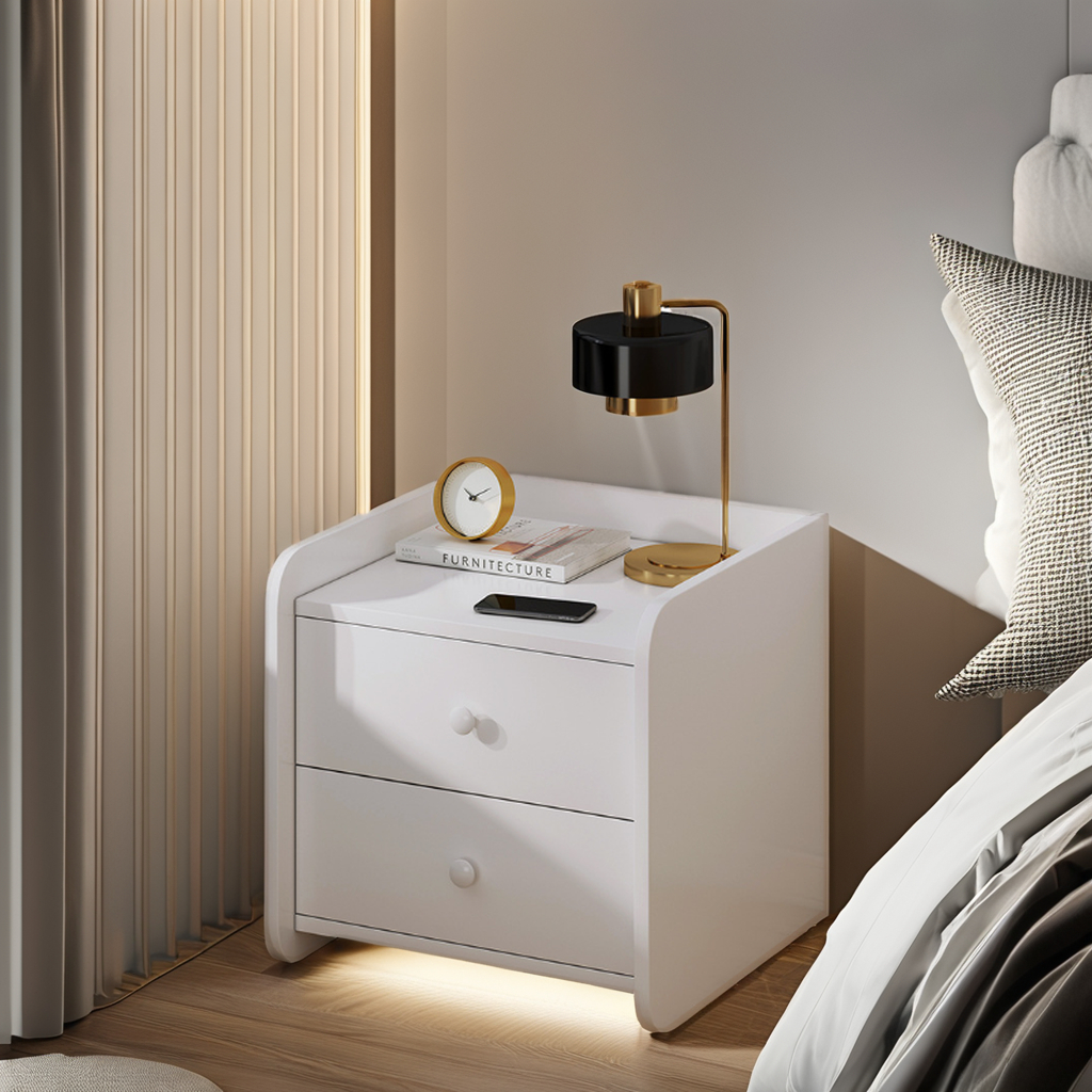 Economical Simple Modern Solid Wood Adjustable Bedside Storage Rack &amp; Nightstand for Bedroom Furniture Living Room Chest Drawers