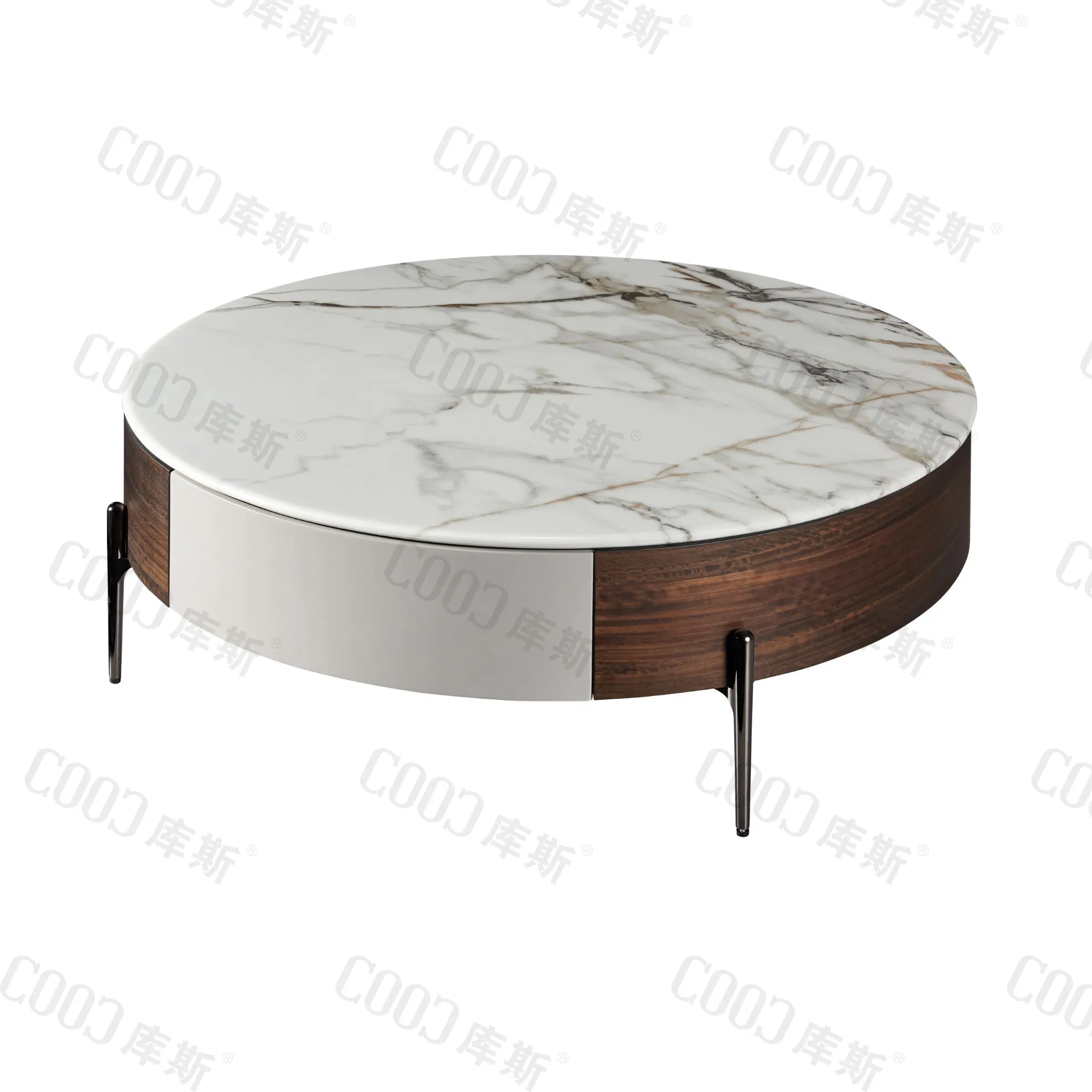 5% off Luxury Modern Villa Living Room Cooc Furniture Sets Genuine Leather Sofa Lobby Furniture Sets with Accent Chair Side Table
