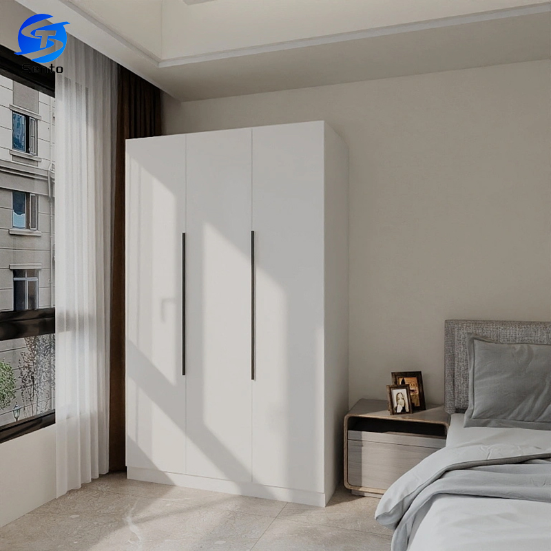 Three Door Solid Wood Freestanding Modern Eco-Friendly Wardrobe Set Apartment Storage Cabinet Organizer Factory Direct