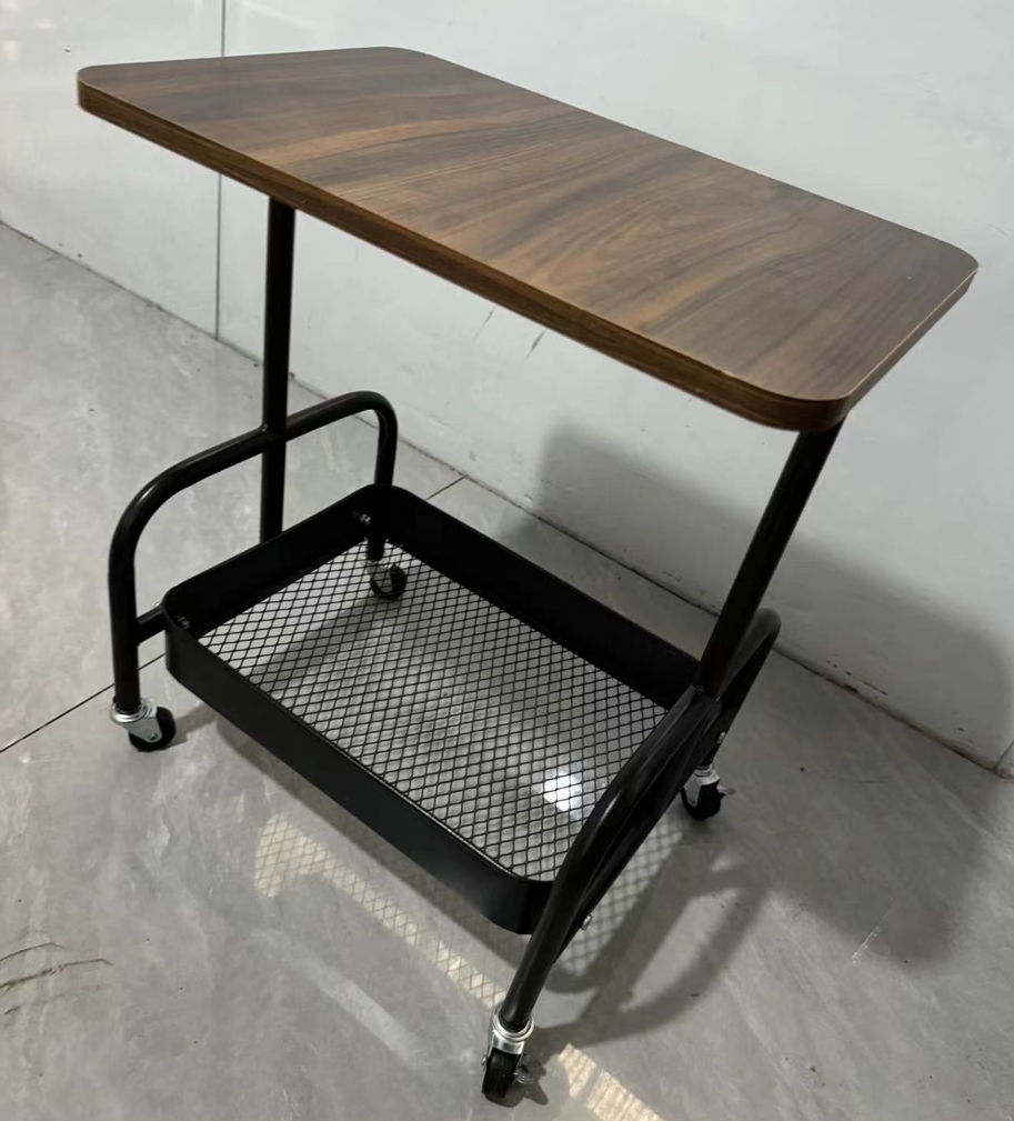 Modern Metal Coffee Table with Detachable Side Table and Storage Rack for Living Room or Bedroom