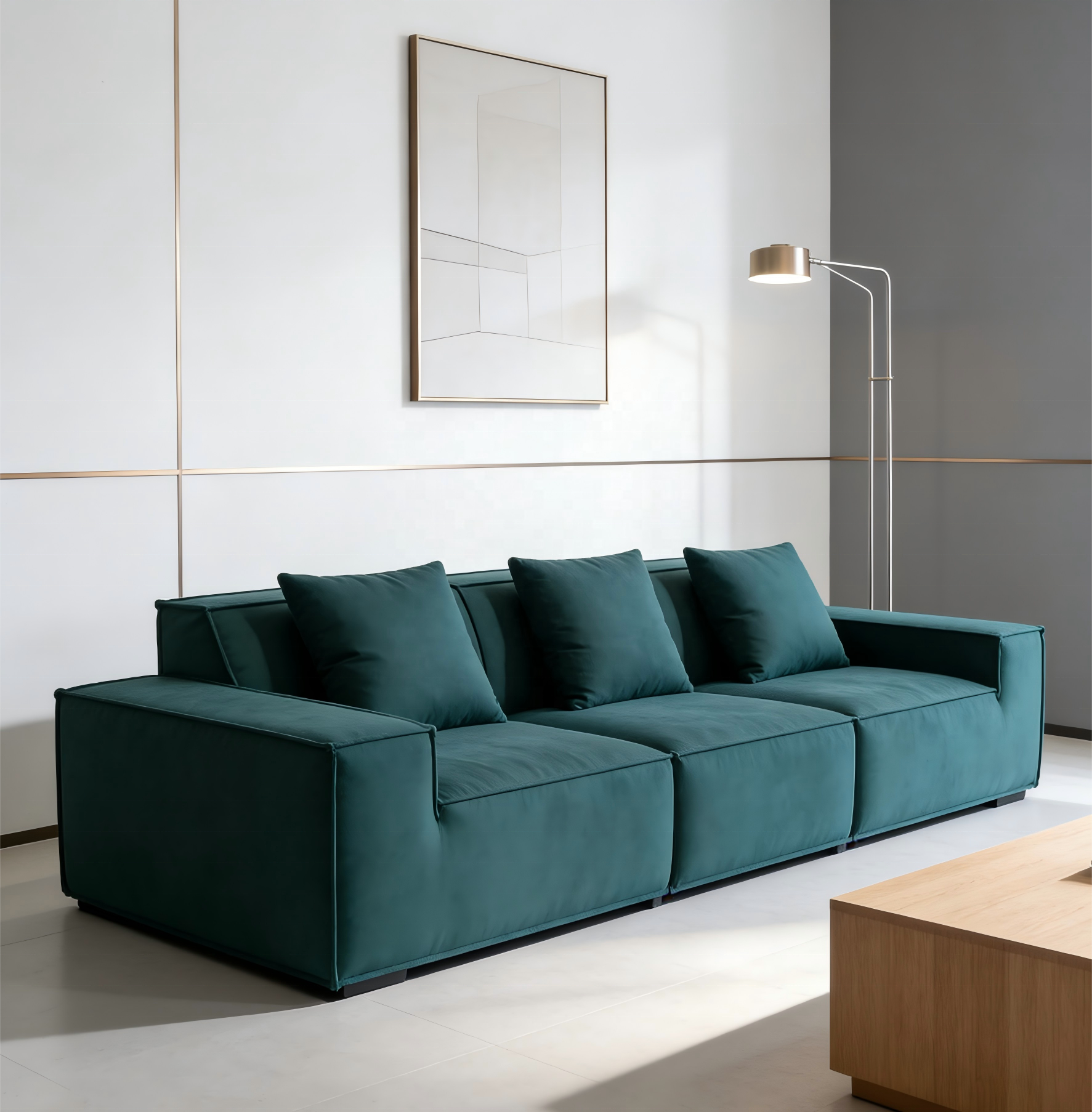 Modern Modular Sectional Sofa Set with Reclinable Features Durable Corduroy Upholstery Comfortable Design